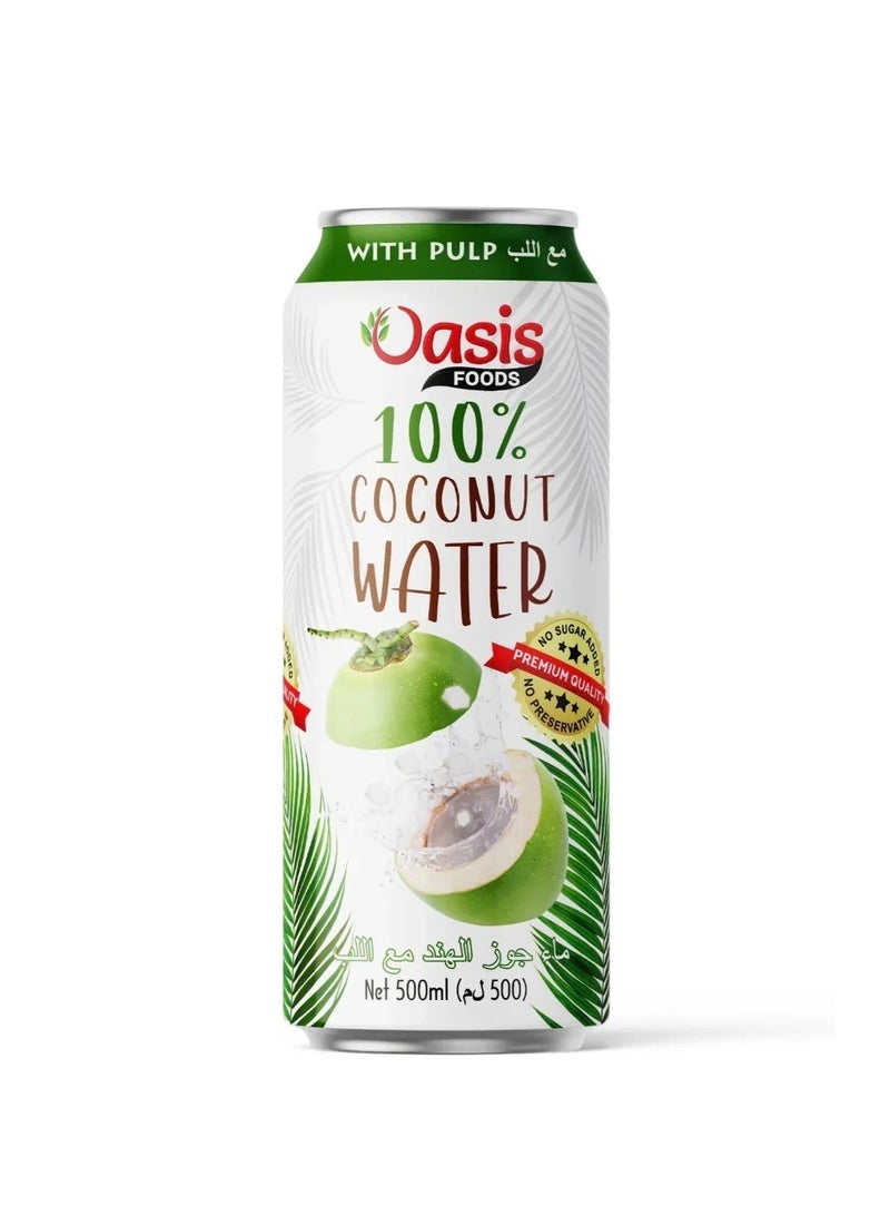 Oasis 100% Natural Coconut Water with Pulp – 500ml Bottle (Pack of 24) - Image 1